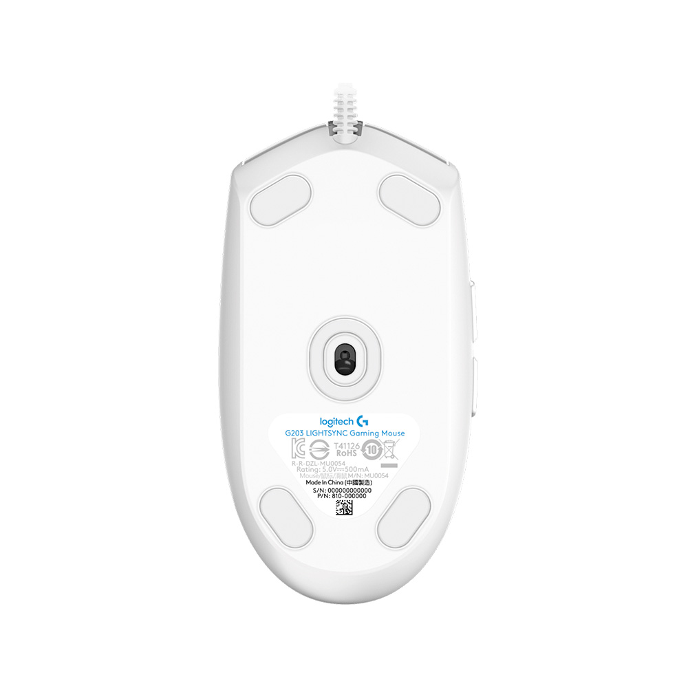Logitech Mouse Gamer G203 Lightsync Blanco