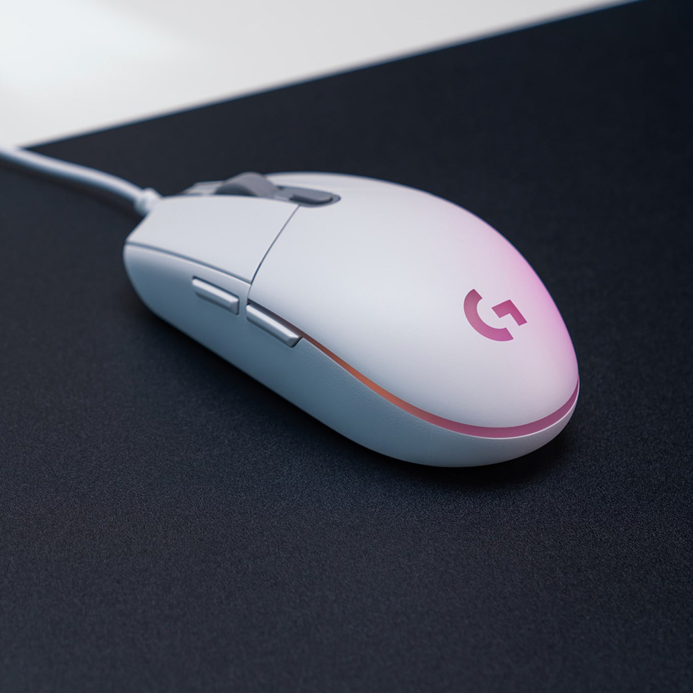 Logitech Mouse Gamer G203 Lightsync Blanco